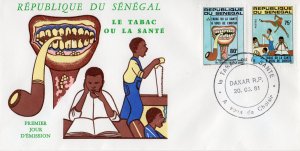 Senegal 1981 FDC Anti-Tobacco Campaign Set (2)  Sc# 546-547