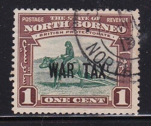 Album Treasures North Borneo Scott # MR1  1c Buffalo Transport War Tax VFU CDS