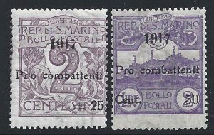 1917 SAN MARINO, No. 51/52 2 MNH/** values