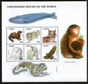 Liberia 1999 - Animals - Sheet of 6 Stamps - Scott #1450 - MNH