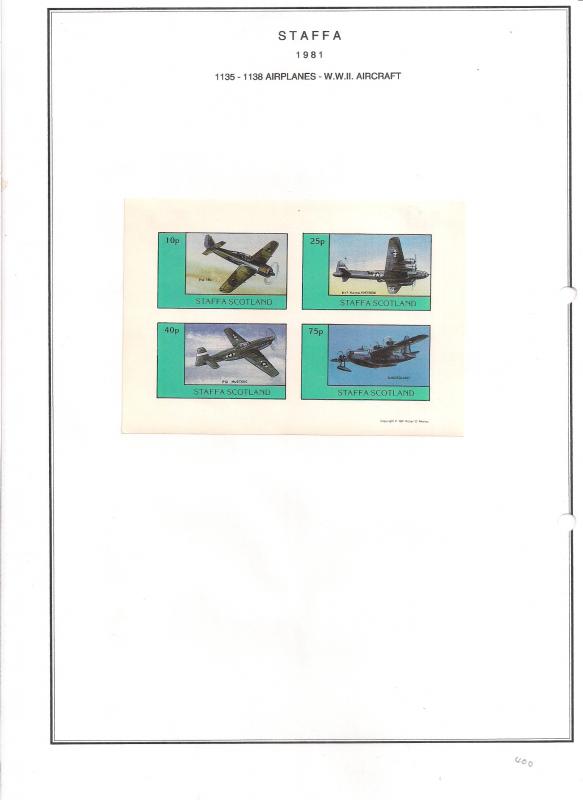 SCOTLAND - STAFFA - 1981 - WWII Aircraft #1 - Imperf 4v Sheet - M L H