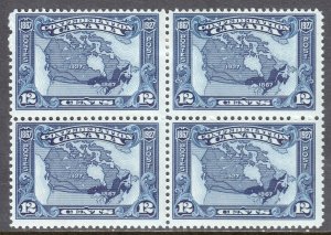 CANADA  — SCOTT 145 — 1927 12¢ CONFEDERATION ISSUE — MH/MNH — BLOCK/4 — SCV $140