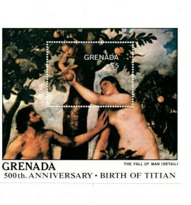 Grenada 1988 - Titian Art Paintings - Souvenir Stamp Sheet - Scott #1625 - MNH