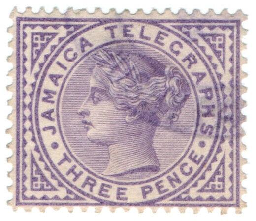 (I.B) Jamaica Telegraphs : 3d Lilac (1889)