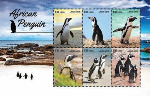 Liberia - 2015 - AFRICAN PENGUIN - Sheet of 6 Stamps - MNH