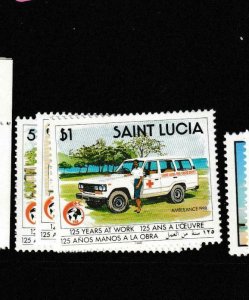 St Lucia Red Dross SC 946-9 MNH (6gaq) 