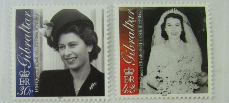 2001 Gibraltar  SC #875-79  QE 75th Birthday  MNH stamp set