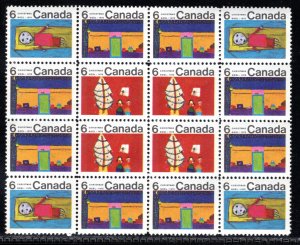 525pi/pii , 6c Christmas, center of block of 4, Winnipeg tagged, c/v $300.00