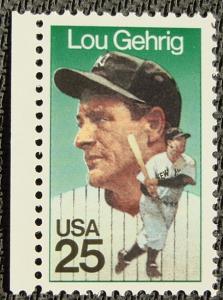 US #2417 MNH Single, Lou Gehrig, SCV $.60 L12