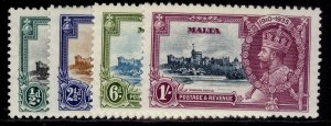 MALTA GV SG210-213, SILVER JUBILEE set, LH MINT. Cat £26.