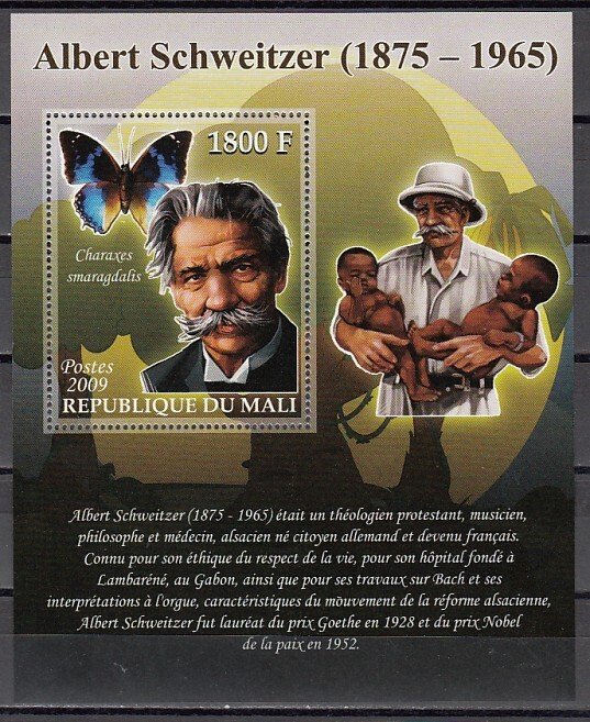 Mali, 2009 issue. Dr. Albert Schweitzer s/sheet. ^