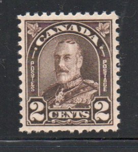 Canada Sc  166 1930 2c dark brown  George V stamp mint NH