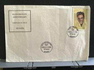 Guyana 1994 Elvis Presley Anniversary First Day Issue    stamp cover R31969