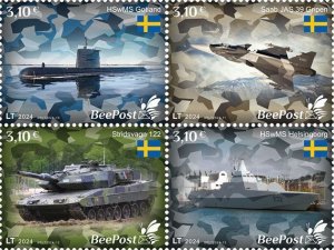 BEEPOST LITHUANIA - 2024 - Sweden Joins NATO -Perf 4v Block - MNH -Private Issue