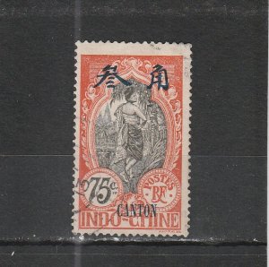 French Offices in China  (Canton)  Scott#  60  Used  (1908 Surcharged)