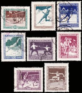 Hungary Scott B80-B87 Used.