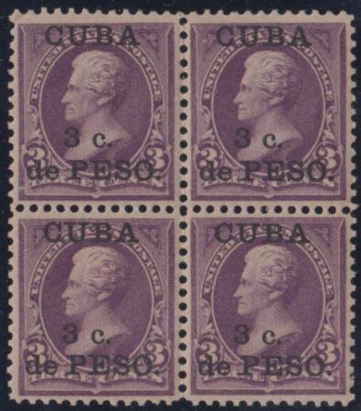 US Possessions - Cuba 224 VF Mint NH Block of 4 Type II cv 140.00+