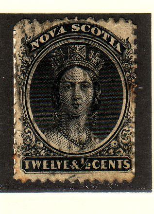 Nova Scotia Sc 13 1860 12 1/2c Victoria  stamp used