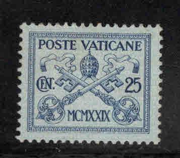 Vatican City Scott 4 MH* 1929 Papal coat of Arms  stamp