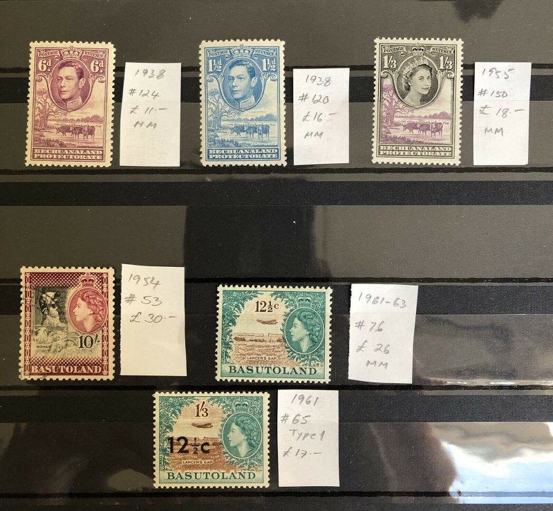 bechuanaland Basutoland Br Commonwealth Selection MM Total Catalogue SG £100 ++