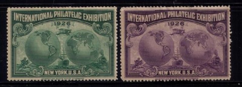 1926 Philatelic Exhibition NY x2 MLH TOTAL US Cinderella Poster Stamps