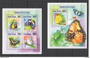 2013 Guinea-Bissau Butterflies Fauna Insects Kb+Bl ** Stamps St1251