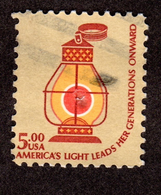 USA, Scott # 1612, used, $5 Lantern Lot 220321 -04