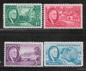 USA 930-933: Franklin D. Roosevelt, MNH, F-VF