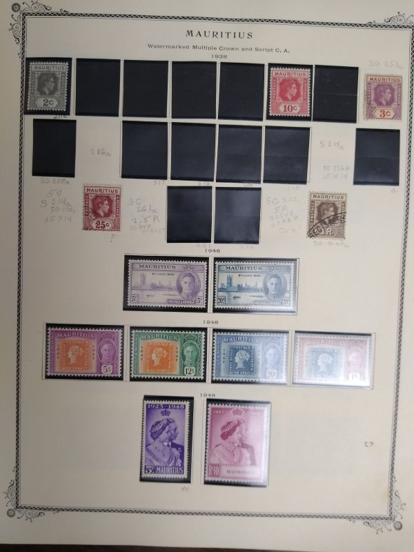 collection on pages Mauritius 1932-68 JG: CV $179