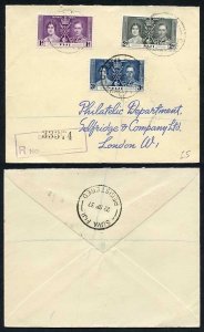 Fiji 1937 Coronation on a Cover