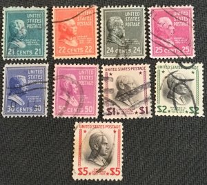 US #803-834 Used 32 Singles Complete set Prexies SCV $14.50 L14