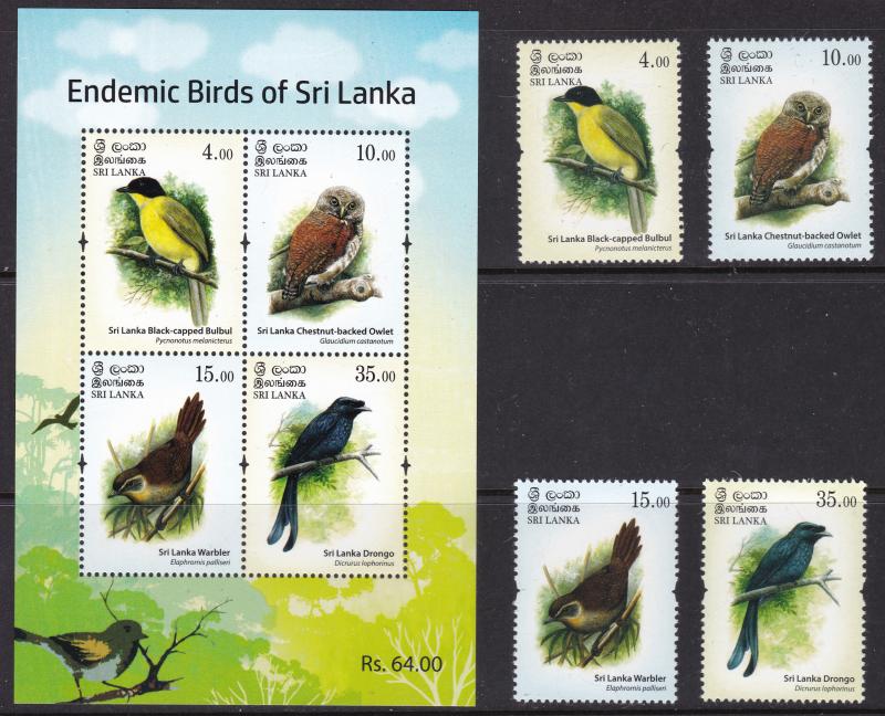 Sri Lanka, Fauna, Birds MNH / 2017