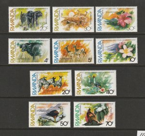 RWANDA #1112-21 WILD ANIMALS MNH