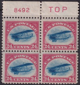 #C3 Mint OG, F-VF, Plate number block of 4, TOP (CV $300) (CV $65 - ID37149) ...