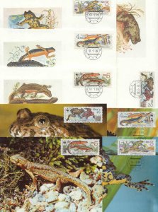 Czechoslovakia 8 FDC/cards WWF/Reptiles 1989