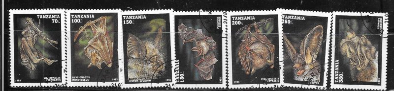 Tanzania  #1396-1402  Bats set complete (CTO) CV$5.75