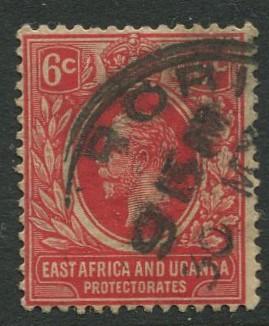 East Africa & Uganda - Scott 42 - KGV Definitive -1912 - Used -Single 6c Stamp