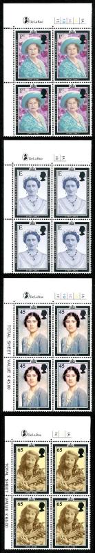 SG1507-10 1990 Queen Mother Set in Cylinder Blocks of 4 U/M 