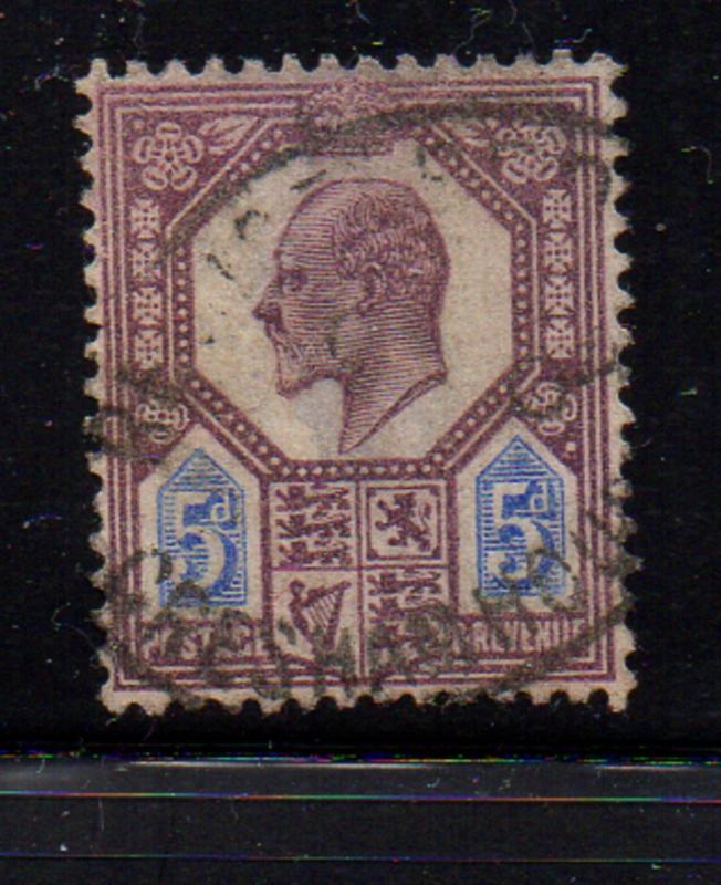 Great Britain Sc 134 1902 5d dull purple & ultra edward VII stamp used