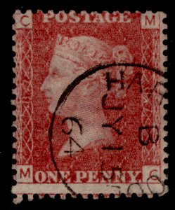 GB QV SG43, 1d rose-red PLATE 87, FINE USED. CDS MC 