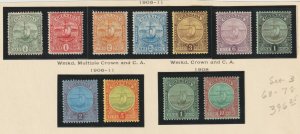 EDSROOM-8502 Grenada #68-78 Complete 1906-1  LH / H CV $396 King Edward VII