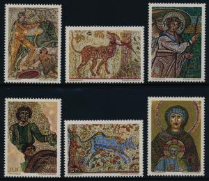 Yugoslavia 1011-6 MNH Art, Mosaics, Animals, Angel, Madonna & Child