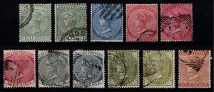 Jamaica 1883-97 Victoria Def., Part Set to 4d incl. color var. [Used]