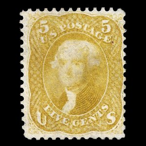 WCstamps: U.S. Scott #67b / 5c Olive Yellow, Fine, Used / CV $4,850