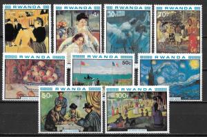 Rwanda 983-91 Paintings set MNH