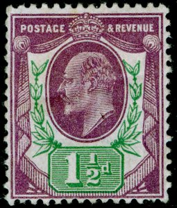 SG289 SPEC M10(8), 1½d pale slate-purple & green (F), M MINT. Cat £30.