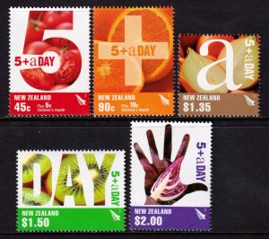 New Zealand 2006 Fruits & Vegetables Mint MNH Set SC 2076-2080