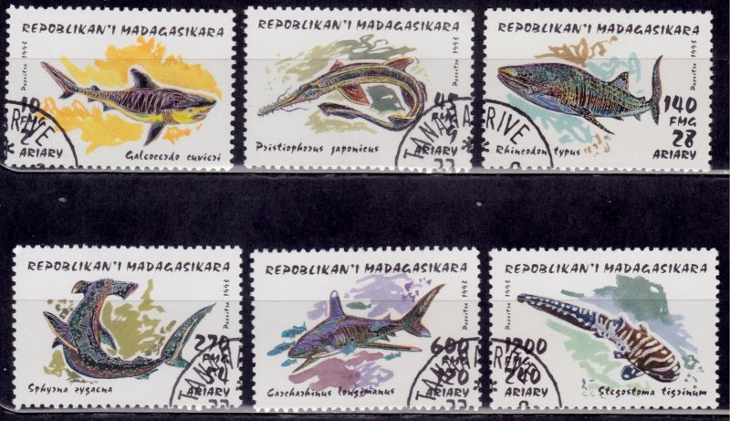 Madagascar, 1993, Fish, Sharks, used/CTO*