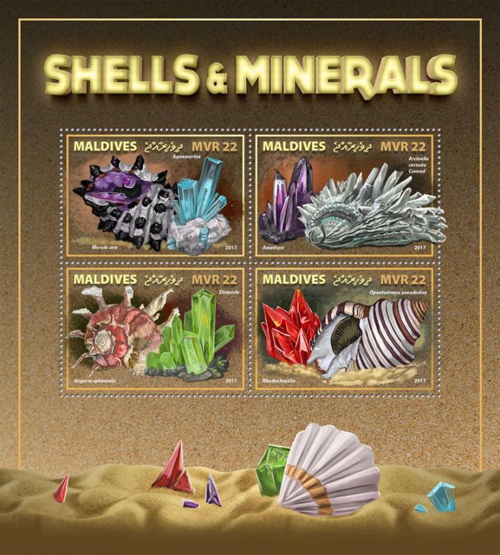 Z08 IMPERF MLD171010a Maldives 2017 Shells and Minerals MNH ** Postfrisch