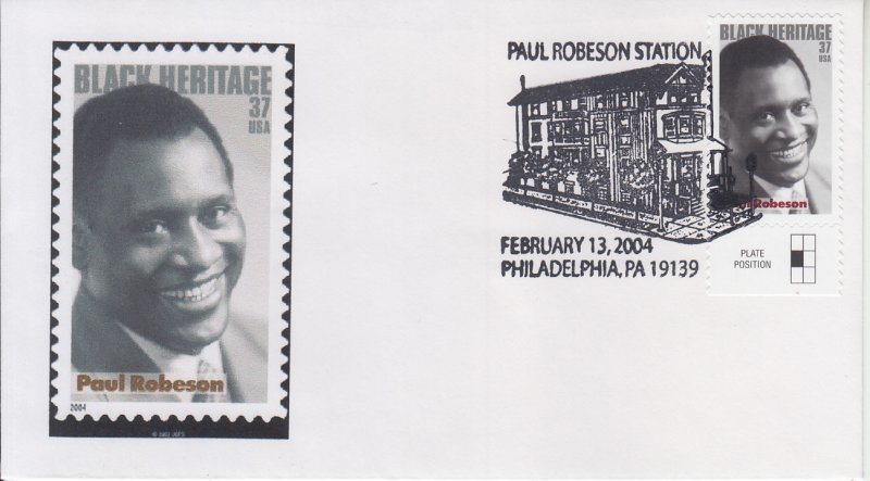 2004 USA Paul Robeson (Scott 3834) Philadelphia PA Pictorial CG